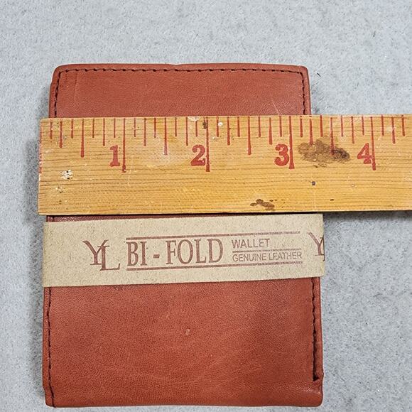 YL Rust Brown Genuine Leather BI-FOLD Mens Wallet Handcrafted Accessory NEW - Picture 9 of 9